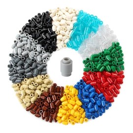 600 Pieces 1x1 Round Bricks Bulk Multicolored Classic Basic Parts Building Creative Play Set Blocks Toy Accessories Compatible with 3062 Major Brands (12 Mixed Color)