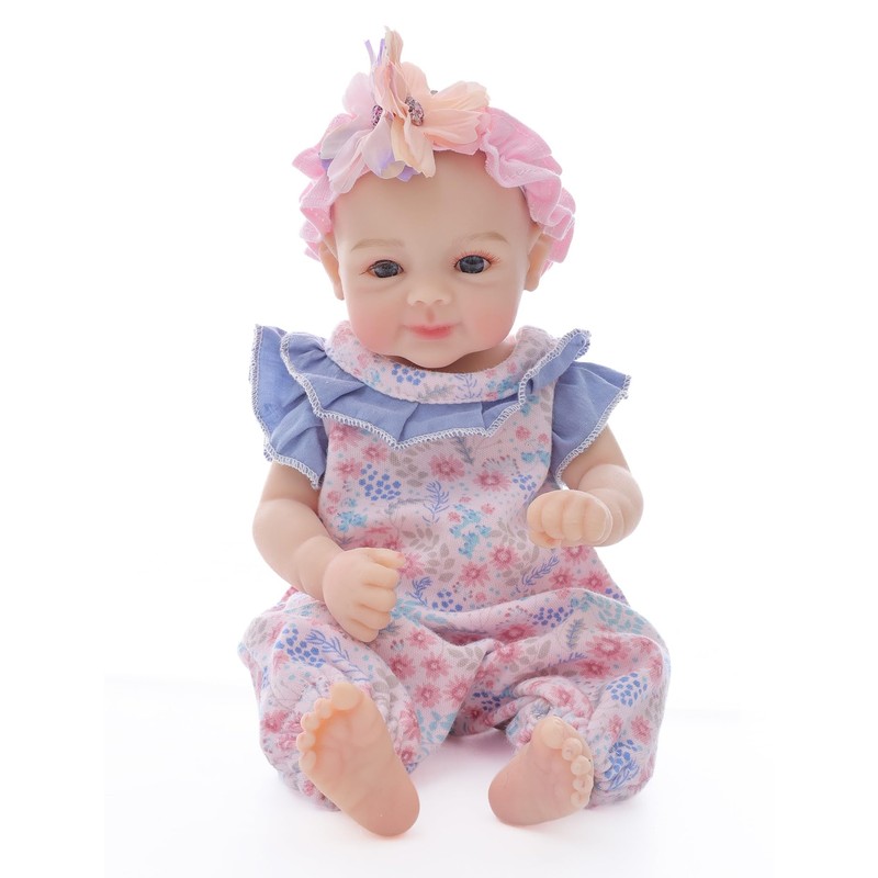 Cloveray 12 Inch Full Body Silicone Baby Doll Girl, 2