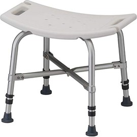 NOVA Medical Products Heavy Duty Shower Bath Chair 500 lb. Weight Capacity Quick Easy Tools Free Assembly Lightweight Seat Height Adjustable Great for Travel, White, 1 Count