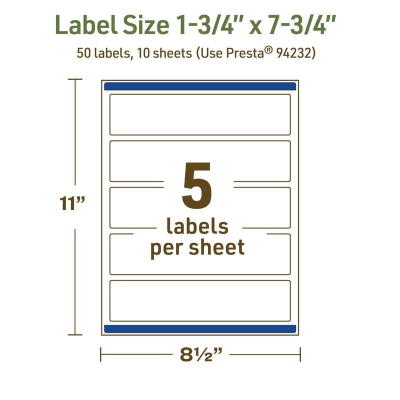 Avery Dissolvable Rectangle Labels, Sure Feed Technology, 1.75" x 7.75",