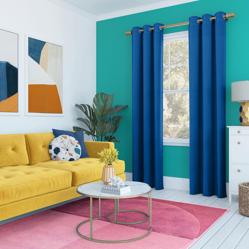 Sun Zero Halton Bright Vibes 100% Total Blackout Grommet Curtain