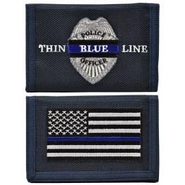 Eagle Emblems Wallet-Police Thin Blue Line (3-1/2"X5")