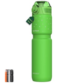 MYFOREST 24oz/700ml Insulated Cycling Water Bottle, Surgical Steel 18/10, Most Bike Cages Fit, Gulp/Sip 2-in-1, Dishwasher-Safe, Anti-Scratch (Lime Green, 23.7 Ounces)