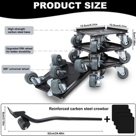 Furniture Movers with Wheels, Heavy Duty Furniture Dolly, Furniture Lifter Tool with 2866 lbs/1300 kg Load Capacity, Furniture Movers Sliders for Moving Sofa Fridge Appliance Heavy Furniture