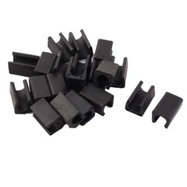 RANIT 20Pcs Slot Width Max 12mm Chair Foot U Shaped Floor Glides Tubing Caps Cover,Fit Furniture Leg Dia 12mm Black