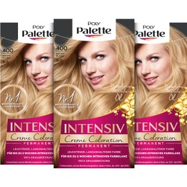 Palette Intensive Creme Colouration Hair Colour, 9-5/400, Natural Blonde, Level 3, 3 x 115 ml, Permanent Colour, for up to 8 Weeks of Intensive Colour Shine and 100% Grey Coverage