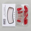 Red Press on Nails Medium Almond False Nails with Gold