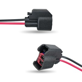 MACHSWON Fuel Injector Connector with Wire, 2 PCS EV6 EV14 Injector Connector, Fuel Injector Pigtail Connector Plug Wire, for Most Cars SUVs and Trucks (Black)