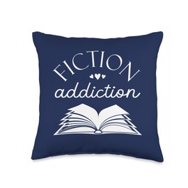 Presto Fiction Addiction Book Reader Fiction Addiction Book Reader Throw Pillow, 16x16, Multicolor