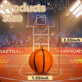 20 Pack Basketball Keychains,Basketball Theme Party Favors Supplies,Sports Ball Keychains,Basketball Shaped Small Ball Key Chain,Creative School Carnival Reward Party Gift Fillers for Boys Girls