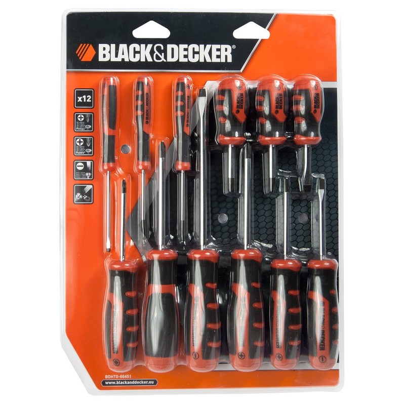 Black + Decker BDHT0-66451 12-teiliges Schraubendreher-Set