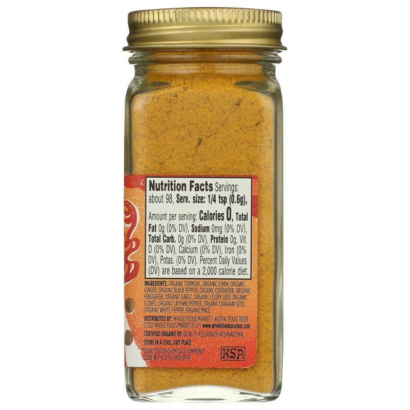 Whole Foods Market, Organic Muchi Curry Seasoning, 2.08 Ounce