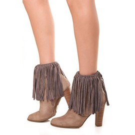 ICONOFLASH Women's Vegan Suede Boot Cuffs, Charcoal