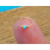 Tiny False Clip-On Light Blue opal faux Nose Ring 24g
