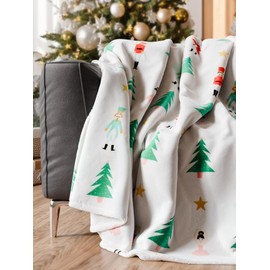 Christmas Fleece Blanket Throw Size - Flannel Fleece Luxury Throw Blanket - Lightweight Throw for Couch, Bed, Chair - Soft, Warm and Breathable - All Season Cozy Microplush Bedding - Christmas Print