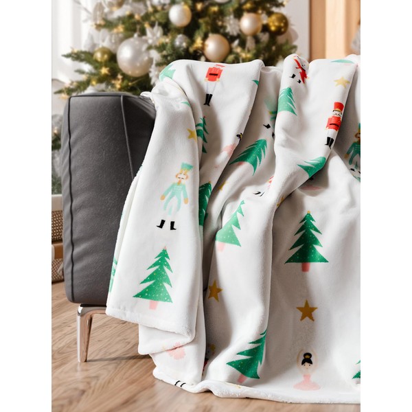Christmas Fleece Blanket Throw Size - Flannel Fleece Luxury Throw
