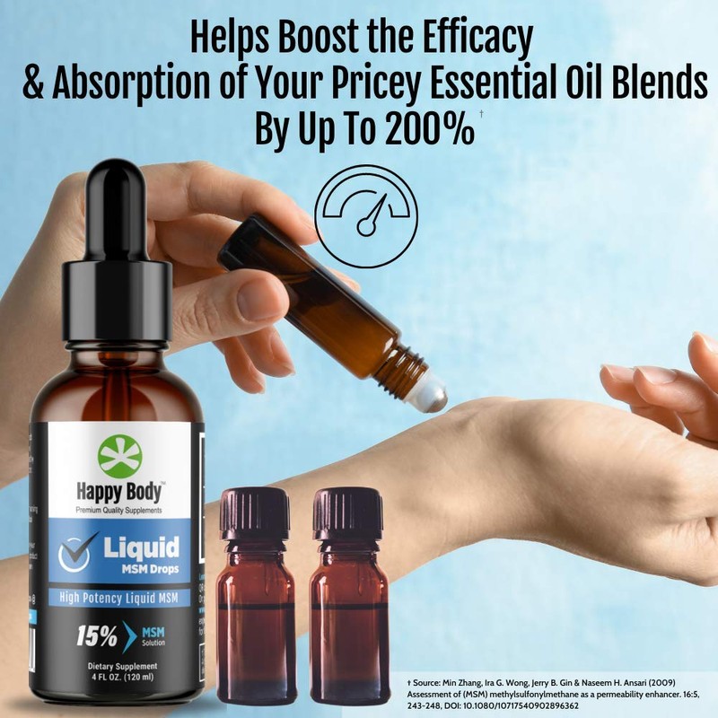 HAPPY BODY Liquid MSM Drops The Highest MSM Content in