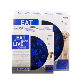 Holland Animal Care Eat Slow Live Longer Star Food Bowl - Small - Blue