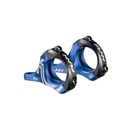 Funn RSX Mountain Bike Direct Mount Bike Stem with 35mm Bar Clamp, 2 Pieces Lightweight Split Design for Dual Crown Forks, Adjustable Extension 45-50mm with 20mm Rise (Blue)