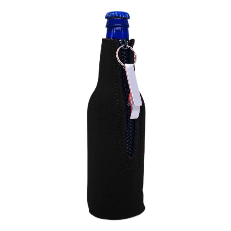 Beer Elements Beer Bottle Coolie With Opener (Black)