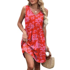 XIEERDUO Plus Size Dresses for Curvy Women 2025 Loose V Neck Casual Dress with Pockets Mini Fashion Waist Ruffle Pink Floral Sundresses XXL