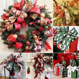 Sparkeads 9,1 m lange Weihnachtsbänder, Jutekordel aus Polyester, ausgefranstes Band, dünnes Band, Wickelband für Weihnachten, Hochzeit, Blumensträuße, Verpackung, Basteln, Geschenk, Urlaub,