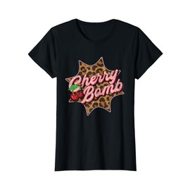 Leo Look Vintage Retro Cherry Bomb Tattoo Rockabilly Women's T-Shirt, black