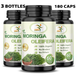 SMS Moringa Oleifera Organic Leaf Extract 10,000mg Serving 100% Pure Capsules 180