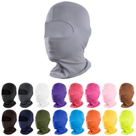 Pukavt Balaclava Face Mask, Ski Mask for Men Women, UV Protection Windproof Scarf for Motorcycle Snowboard Cycling Light Gray