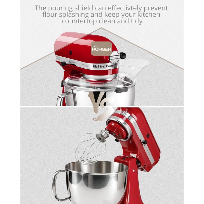 HOMGEN 2PCS Splatter Guard Covers for 4.5 and 5QT KitchenAid