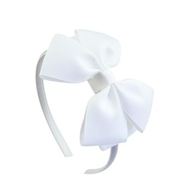 Lovefairy Girl's Fashion Pure Color Bowknot Headband Multicolor Optional for Travel Photography Daily Life (White)