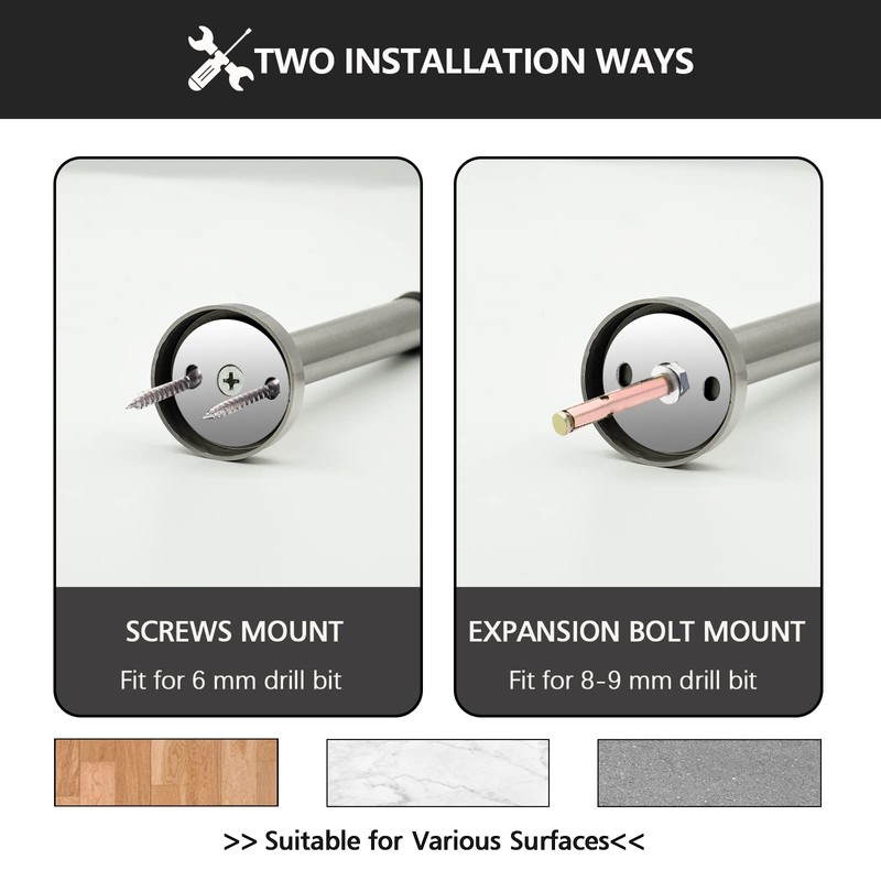 Door Stops,6 Inch Long Door Stopper, Wall Mount, Heavy Duty