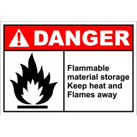Flammable Material Storage Danger OSHA ANSI Label Decal Sticker 18 inches x 24 inches