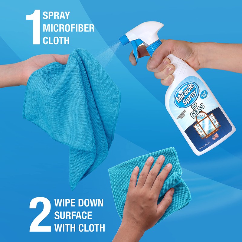 MiracleSpray for Glass -16 Fl Oz - Streak Free Cleaning