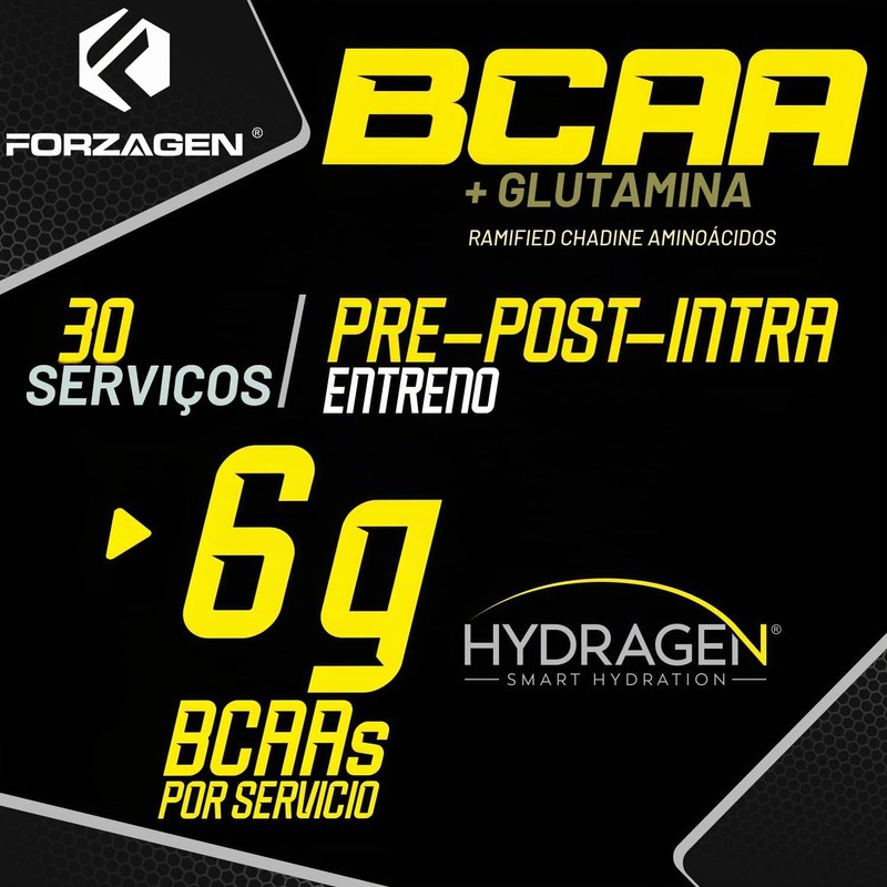 Forzagen Aminoácidos BCAA + Glutamine 8 g de BCAA 2:1:1