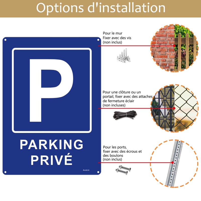 Andchi 2 x Private parking plaz sign