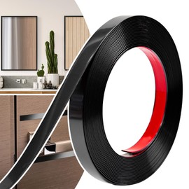 JSIWOTH 0.8in × 40Ft Peel and Stick Trim Molding,Flexible Waterproof Wall Trim Self Adhesive for Window Frame, Walls Edges, Mirror Frame Matte Black