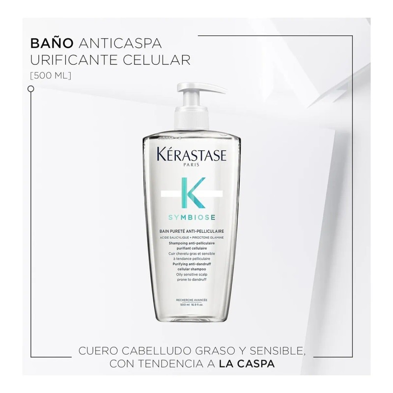 Shampoo Cabello Caspa Kerastase Symbiose Bain Purete 500 Ml