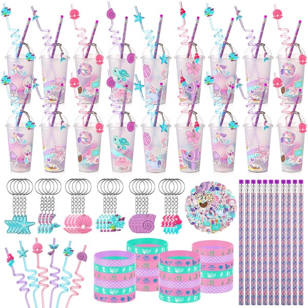 Saypacck 194 Pcs Mermaid Party Favors Goody Cup Fillers, Mermaid