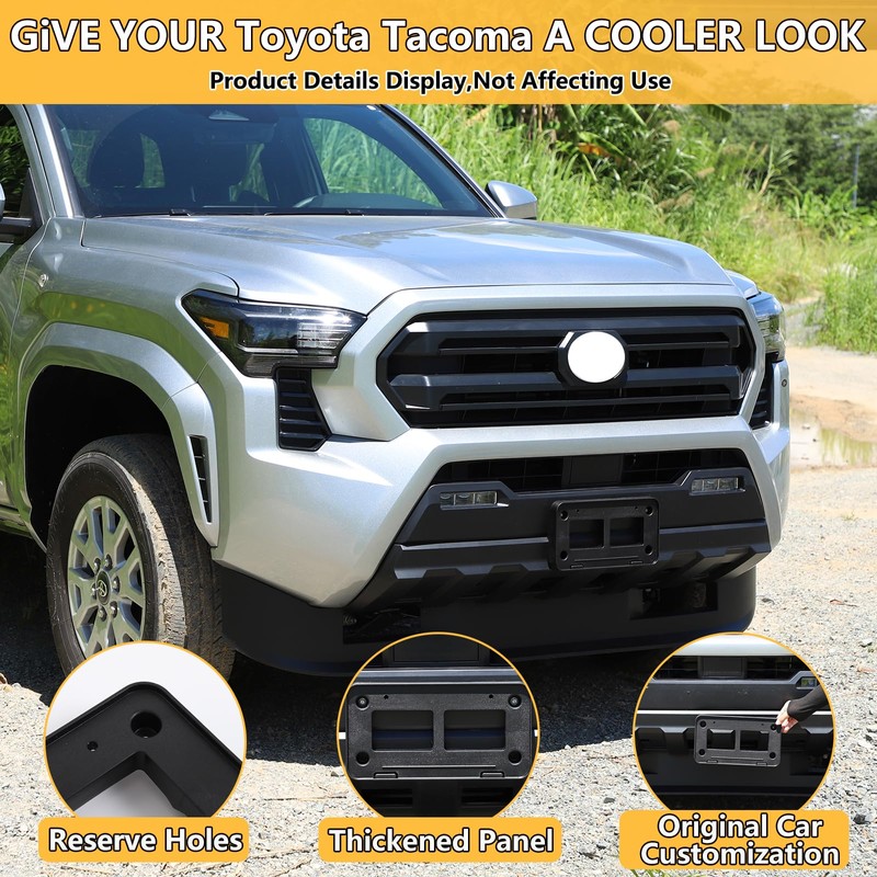 License Plate Frame Bracket Compatible with Toyot@ Tacoma 2024 2025,ABS