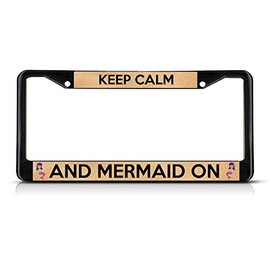 Fastasticdeals Keep Calm and Mermaid On License Plate Frame Tag Holder Cover