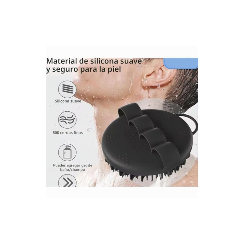 4 Pcs Cepillo Corporal de SiliconaSilicone ScrubberCepillo de Baño Corto