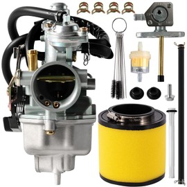 Carburetor Compatible with Honda Recon 250 TRX 250 TRX250TE TRX250TM,Carb With Fuel Tank Petcock Valve and Air Filter