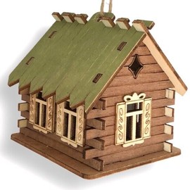 Cabin Rustic Wood House Ornament • Cabin Woods Forest Ski Lodge Mountain Vacation Home