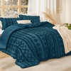 Bedsure Tufted Boho Comforter Set King Size - Teal Boho