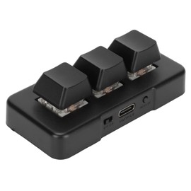 Yunseity 3 Keys Programmable Keypad, Bluetooth Mini USB Keypad with RGB Backlight, DIY Gaming Mechanical Keyboard with Ergonomic Design for Games Multimedia