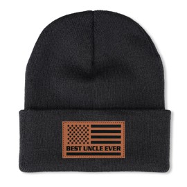 Uncle Gifts Mens Beanie Gifts for Uncle Christmas Funny Gifts for Uncle from Niece Nephew Beanie for Uncle Gift for Men Fathers Day Birthday Gifts Best Uncle Ever Hat Winter Black Beanie