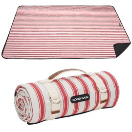 G GOOD GAIN Picnic Blankets Waterproof - Extra Large Outdoor Blanket Sand Free Foldable with Carry Strap for Beach, Camping, Park Grass, Hiking, Travel, Concerts, Indoor(Apple)