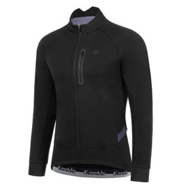 Santic Men's Cycling Jacket Winter Thermal Fleece Windproof Breathable Reflective Softshell Windbreaker Running Jackets,Black&Gray,S