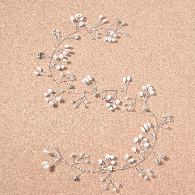 Tocado de Perlas, Diadema de Boda Nupcial, Tocado de Perlas